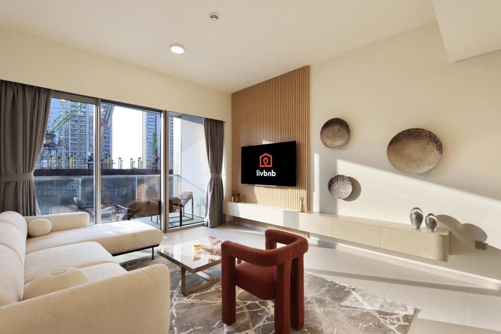 Livbnb-prestige 1br In Grande, Pool With Iconic Burj Khalifa View Dubai